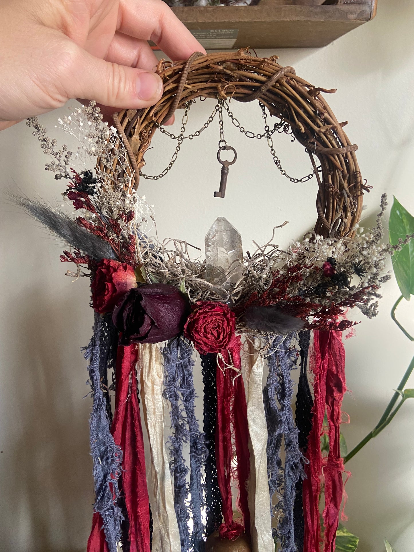 Skeleton key witch bells wreath