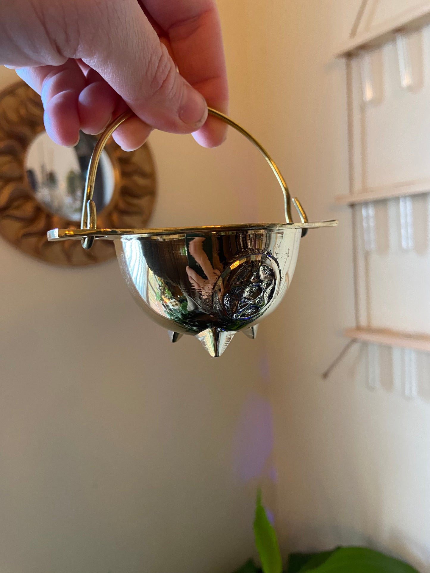 Brass mini pentagram cauldron