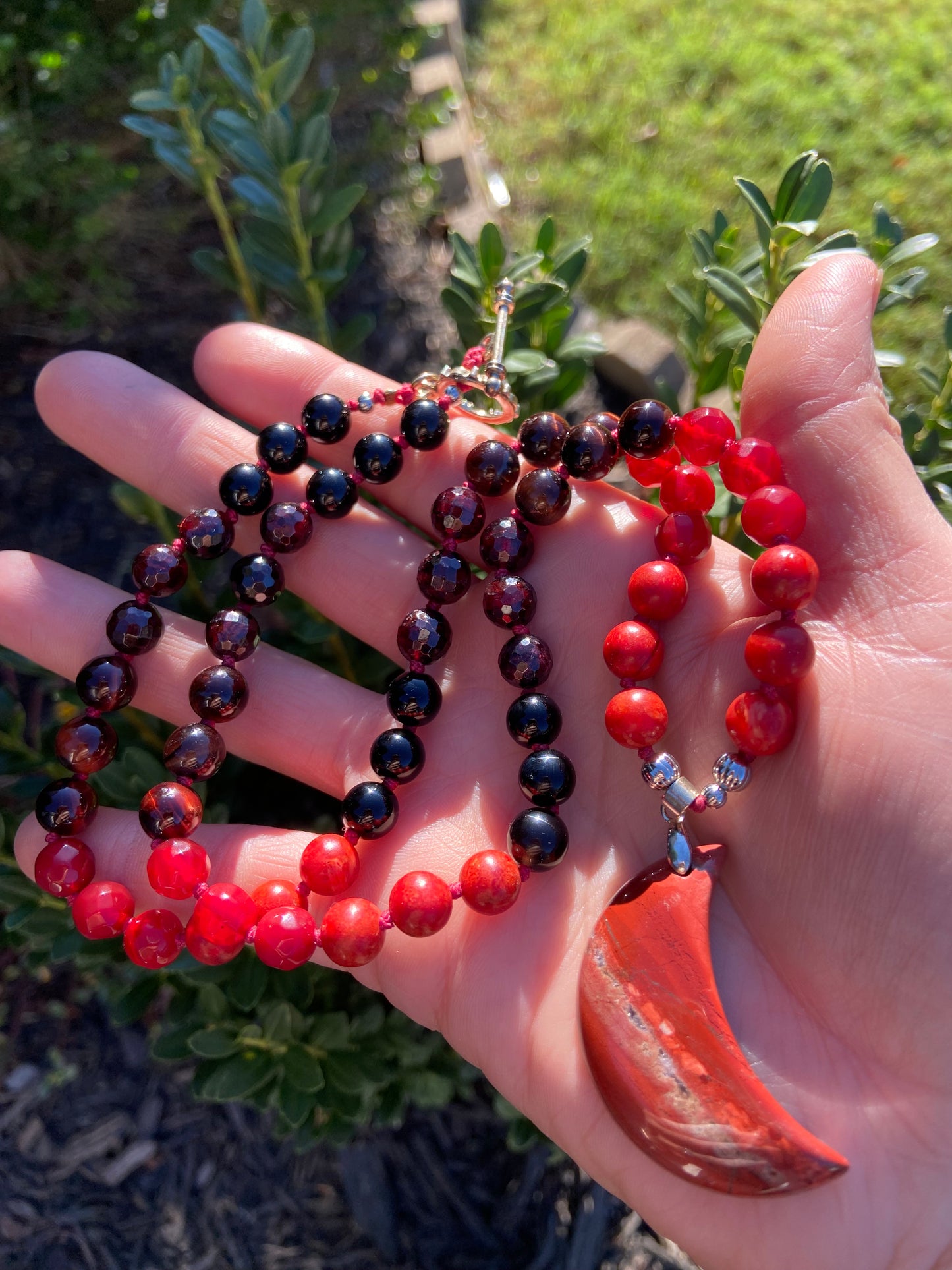 Blood Moon knotted necklace