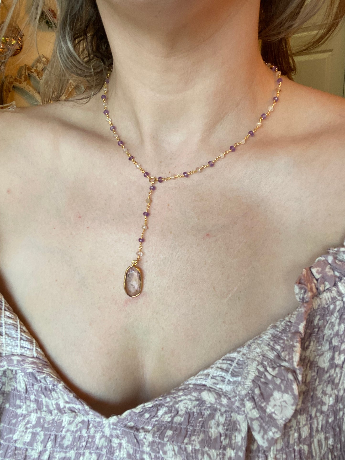 Ametrine teardrop necklace