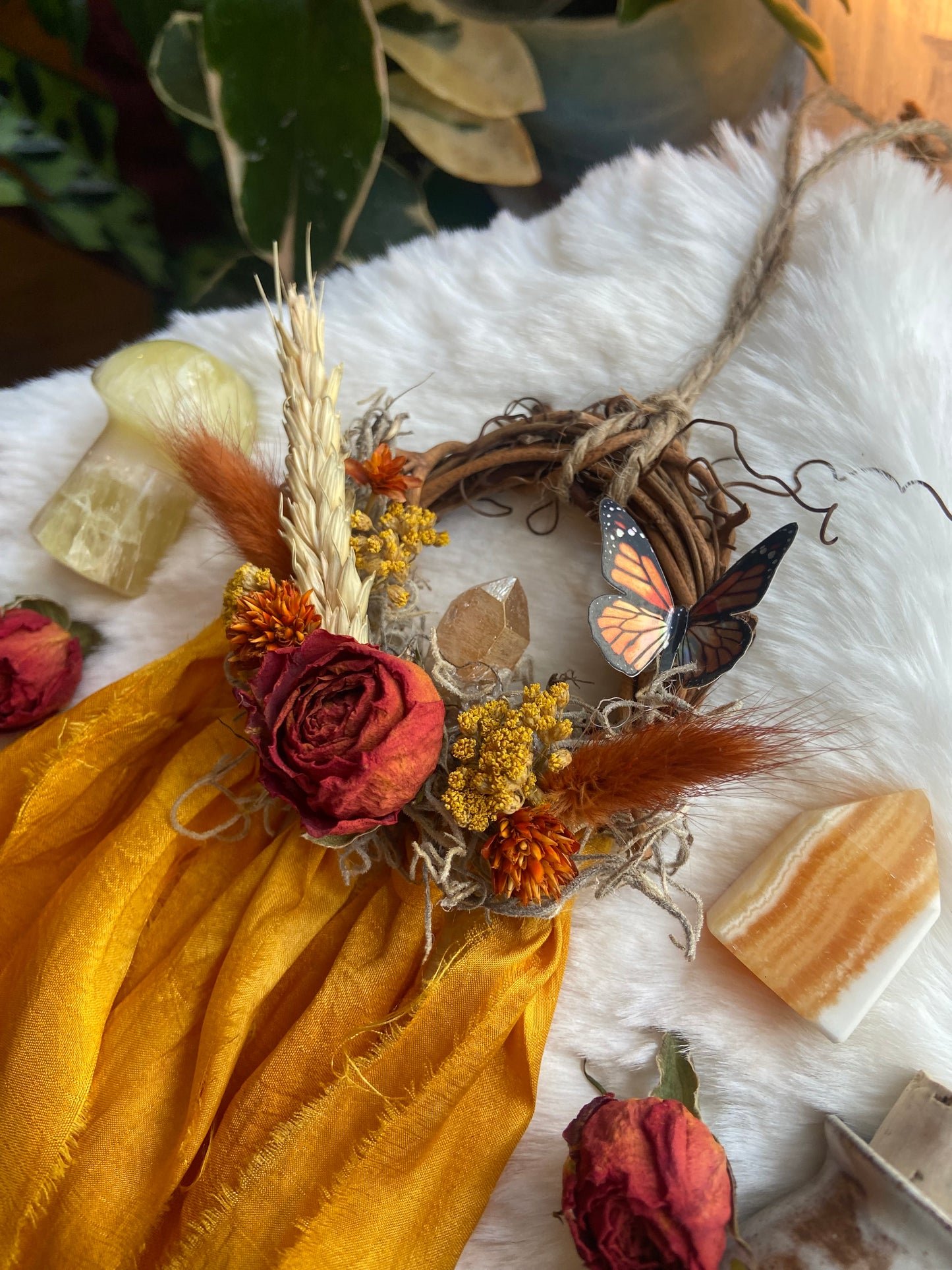 Autumn Monarch mini wreath