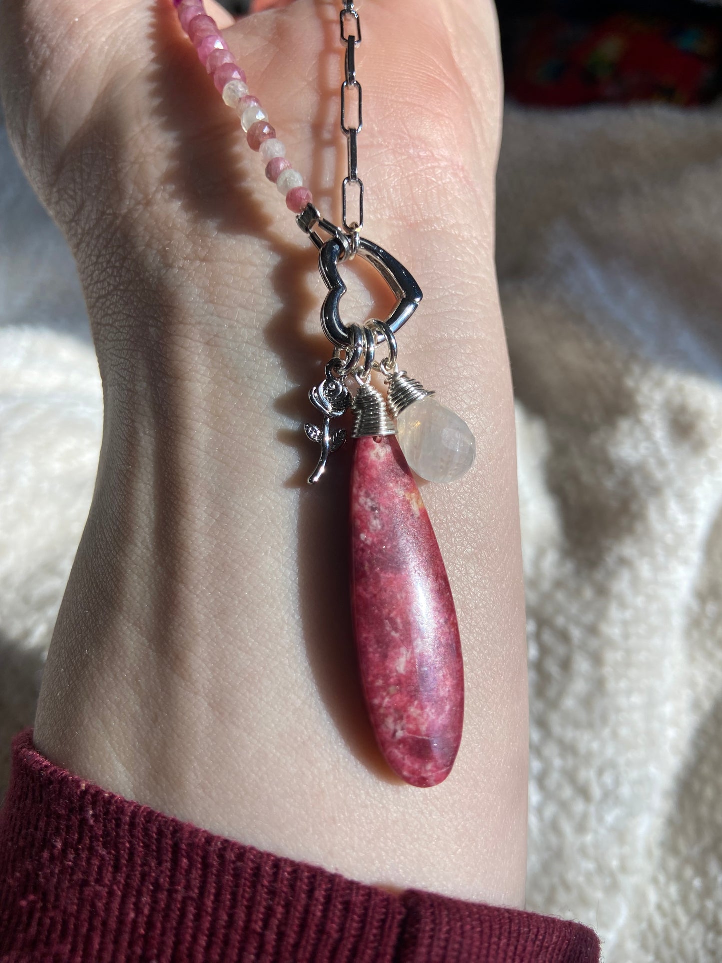 Thulite Charm necklace
