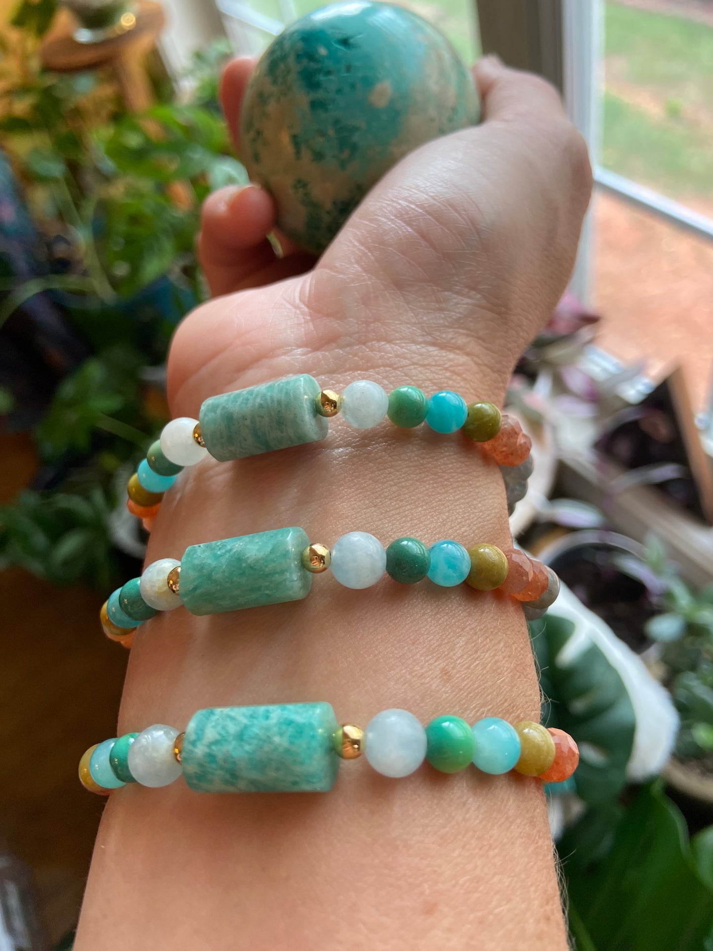 Tropical Lovebird Mala bracelet