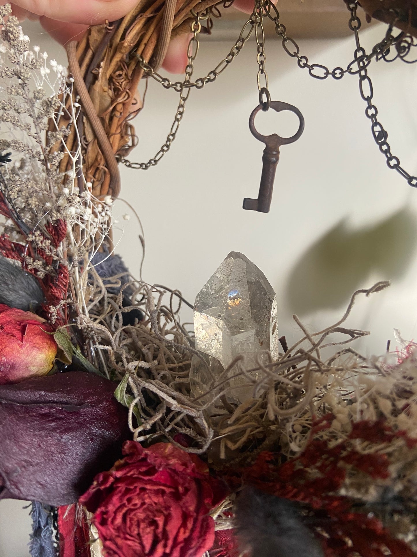 Skeleton key witch bells wreath