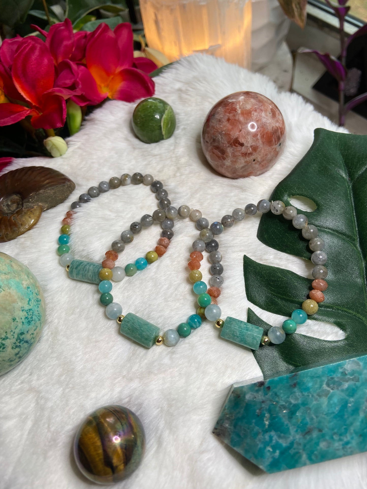 Tropical Lovebird Mala bracelet