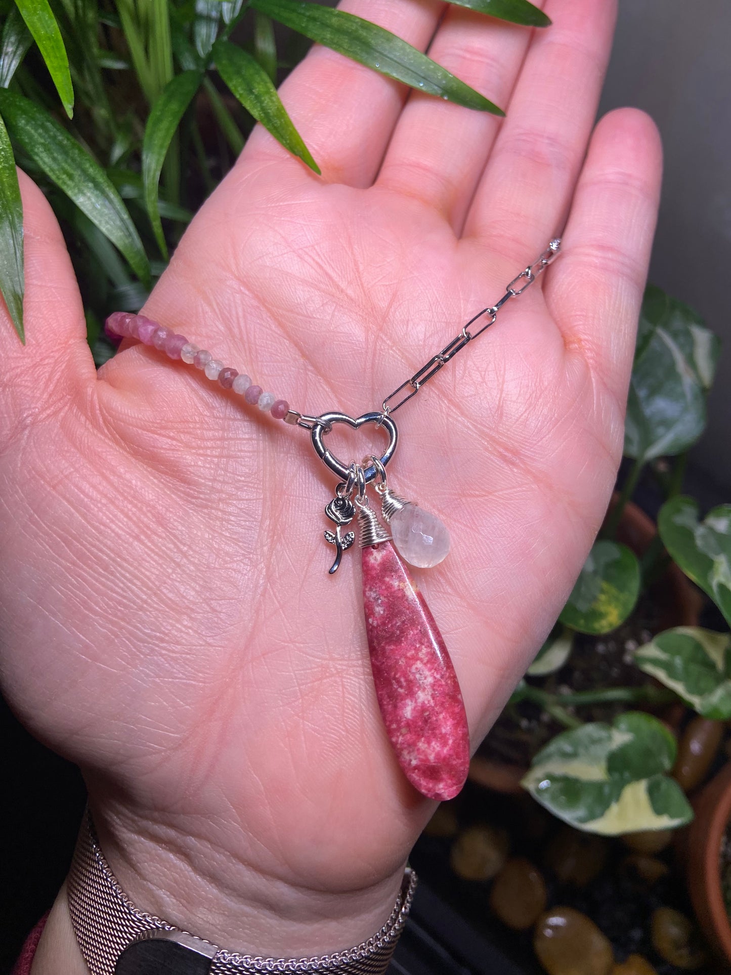 Thulite Charm necklace