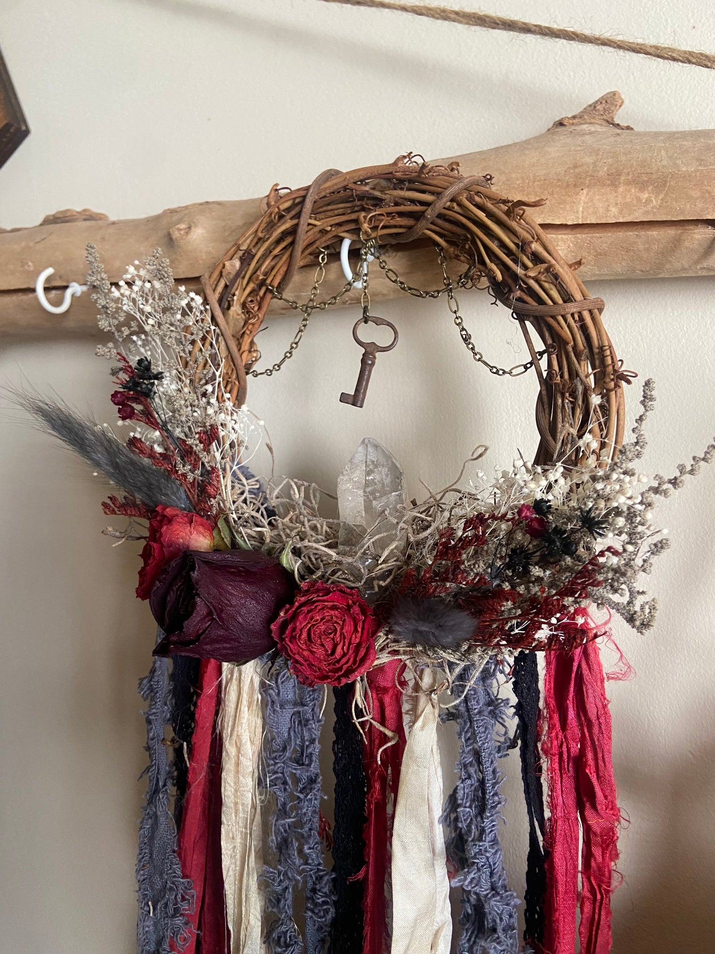 Skeleton key witch bells wreath