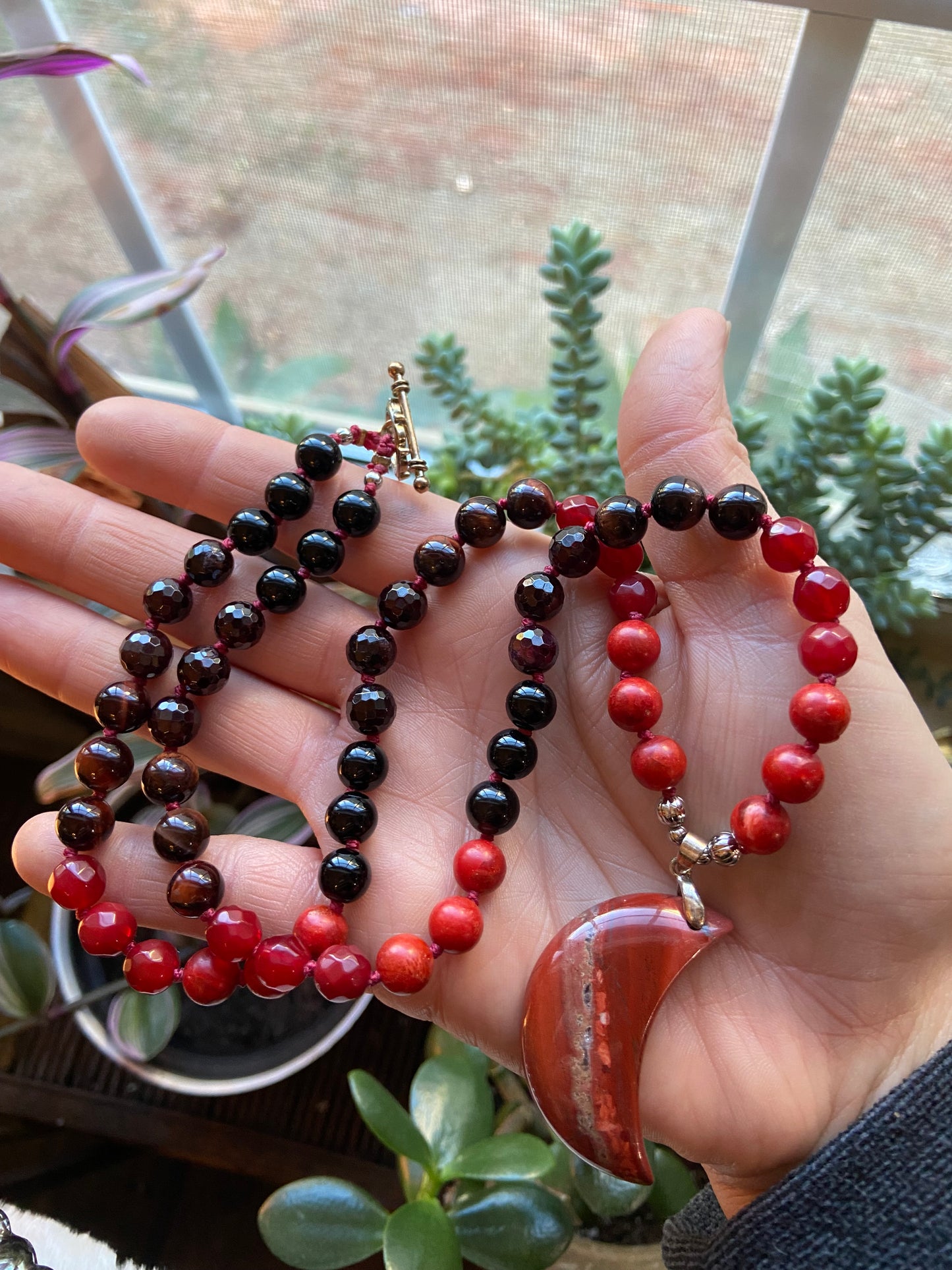 Blood Moon knotted necklace