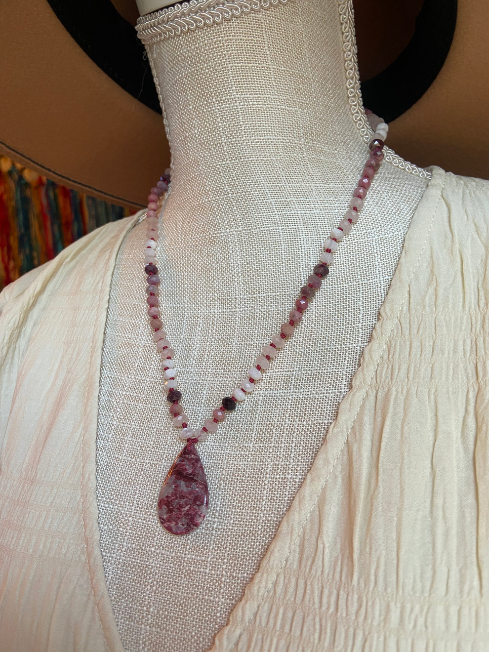 Thulite Gem Candy necklace – MoonMagicGems