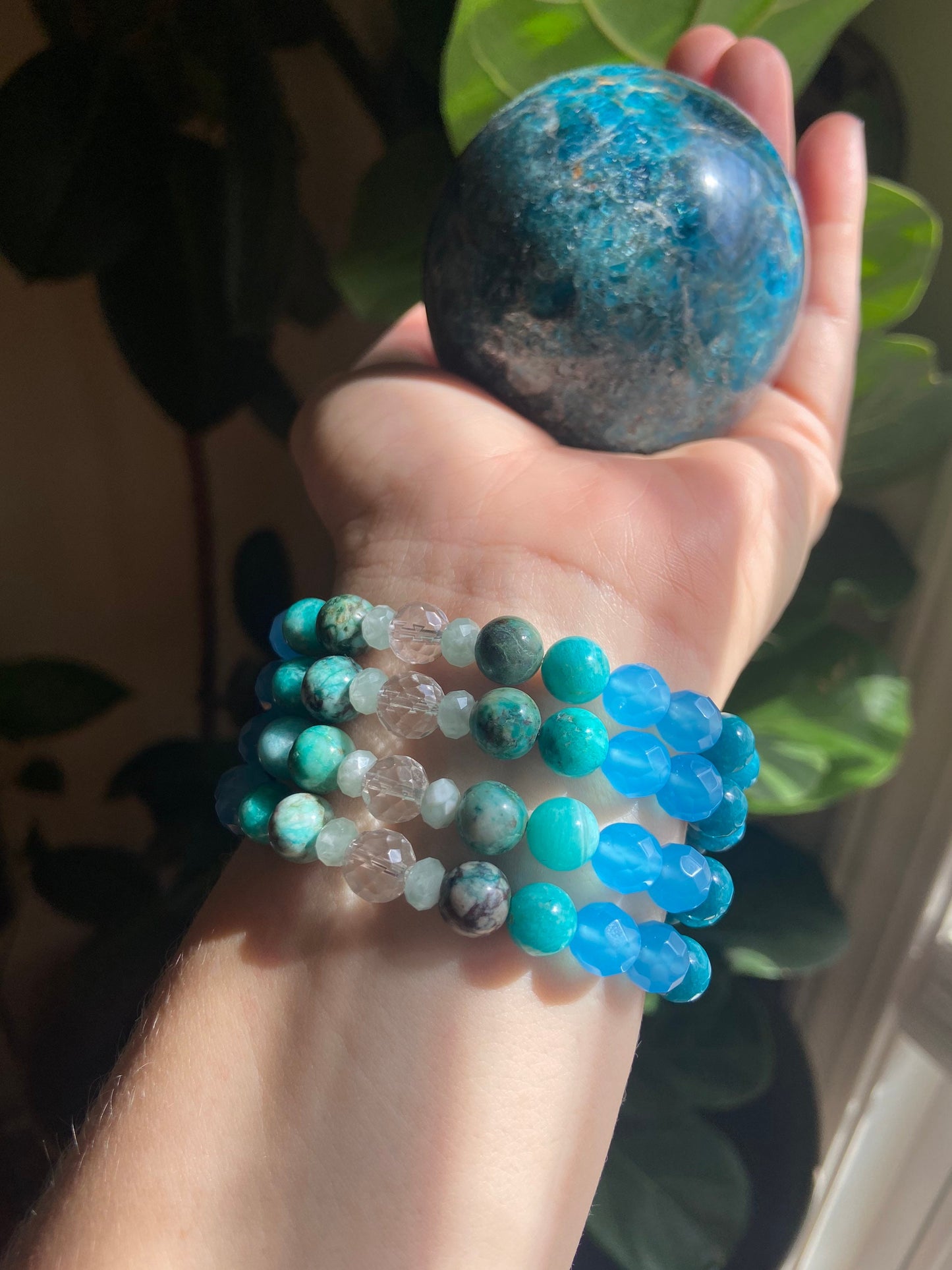 Mala bracelet, blue opal, Chrysoprase stone, Amazonite stone, Lapis Lazuli, Chrysocolla, mala beads, gemstone bracelet, mala